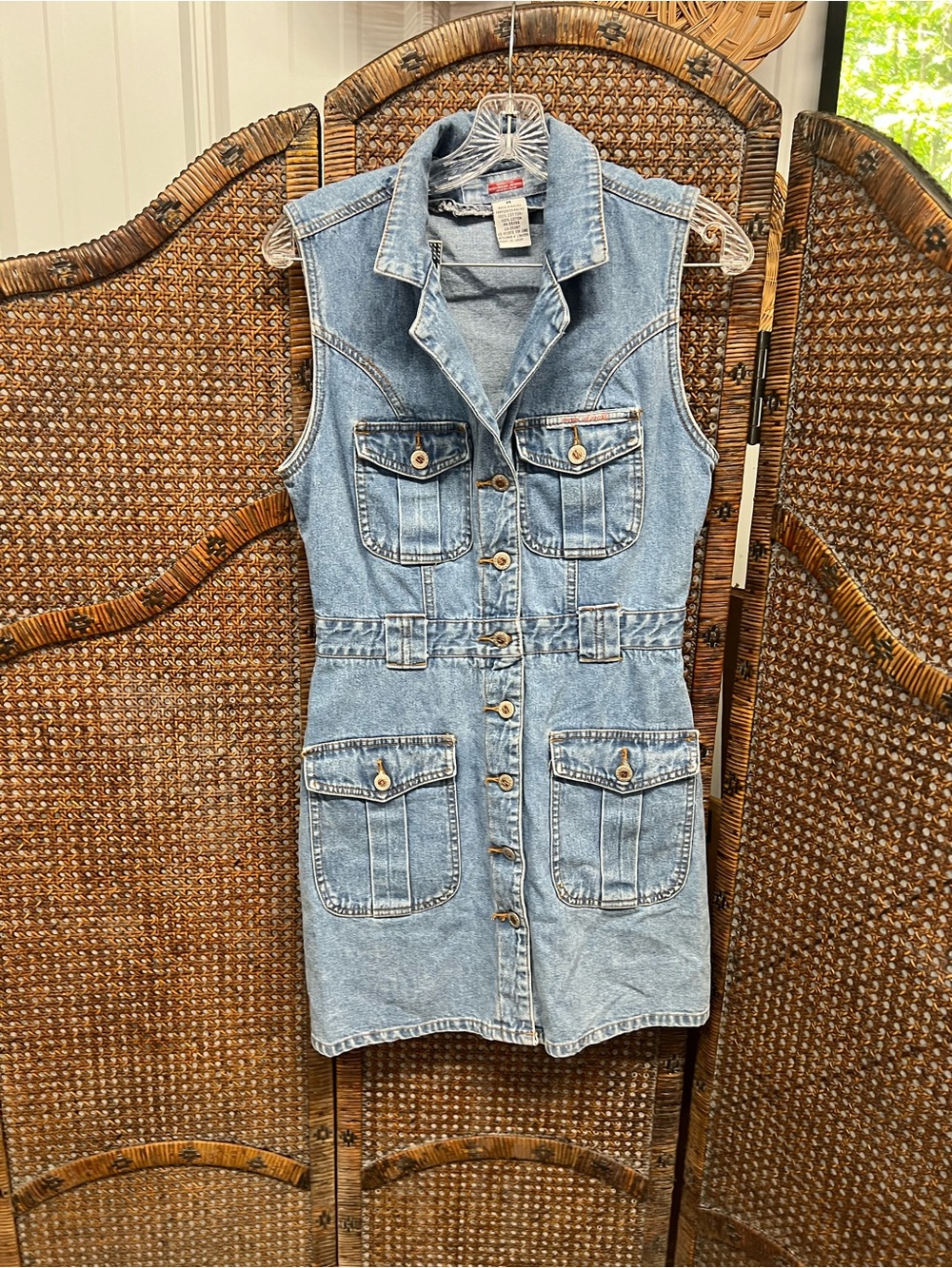 Denim romper dress squeeze jeans medium